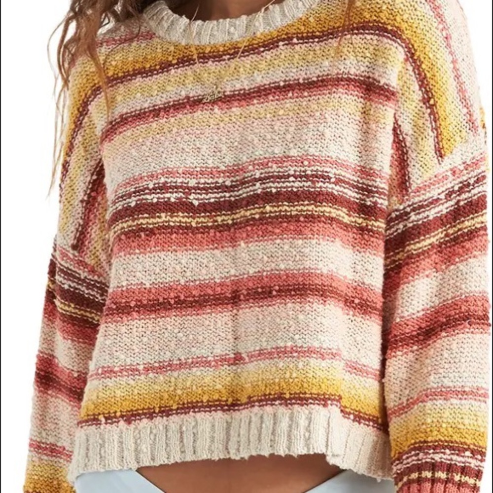 BILLABONG BARELY WORN MULTI COLOR SWEATER